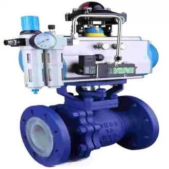 Fluorine lined pneumatic ball valve，Pneumatic fluorine-lined ball valves，Pneumatic ball valve