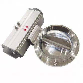 Sanitary horizontal pneumatic powder butterfly valve，butterfly valve