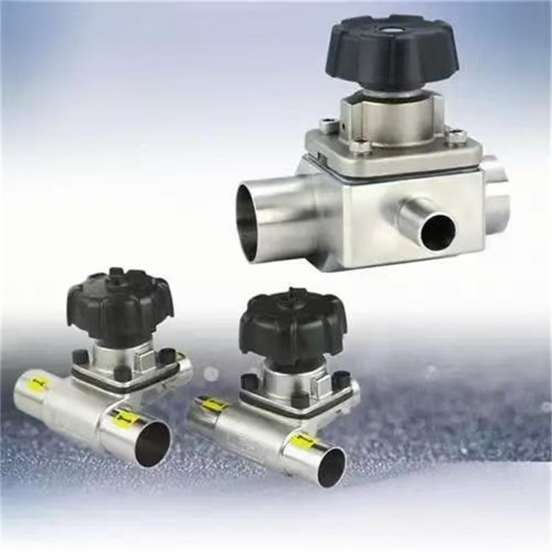 Sanitary T-type three-way diaphragm valve， Sanitary diaphragm valve，Diaphragm valve