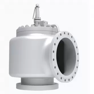 Large-bore pilot-operated safety valve, pilot-operated safety valve, safety valve