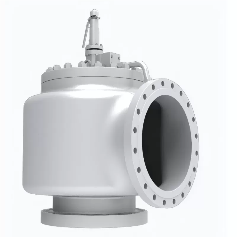 Large-bore pilot-operated safety valve, pilot-operated safety valve, safety valve