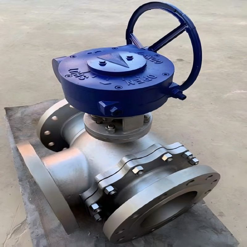Worm gear stainless steel three-way ball valve,three-way ball valve,ball valve