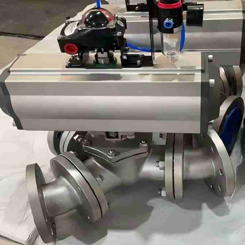 Pneumatic high-platform Y-type three-way ball valve,Y-type three-way ball valve,way ball valve