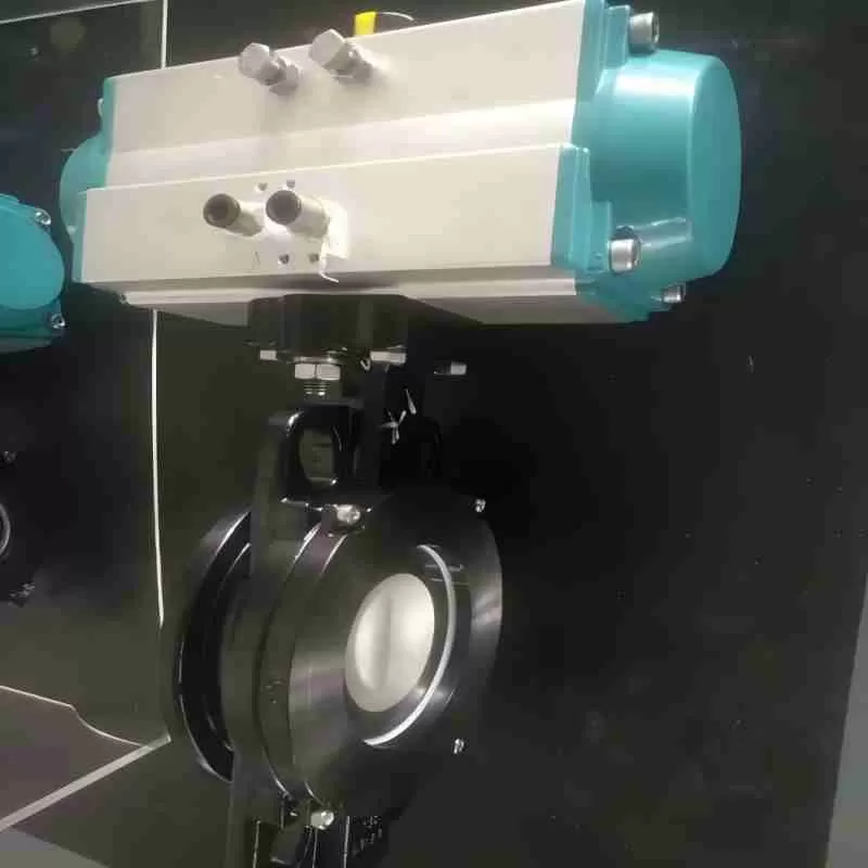 Pneumatic wafer double eccentric butterfly valve,wafer double eccentric butterfly valve, butterfly valve